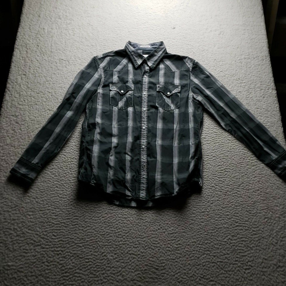 American Eagle Outfitters Shirt Mens Large Green Plaid Long Sleeve Button-Up